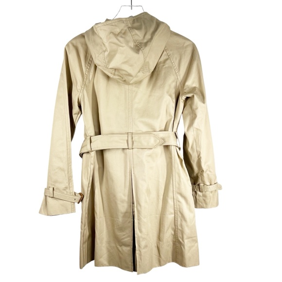 J.CREW Matinee Classic Kahki Hooded Trench Coat with Belt Size 4 - Picture 6 of 11